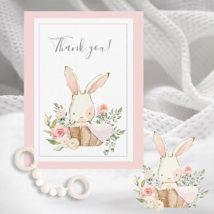 Cute Woodland Bunny Rabbit Flat Bedankt