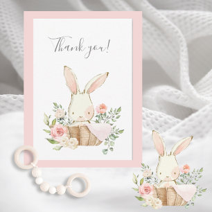 Cute Woodland Bunny Rabbit Flat Bedankt
