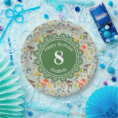 Cute Woodland Creaters Animal Pattern Birthday Papieren Bordje (Feest)