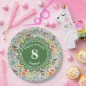 Cute Woodland Creaters Animal Pattern Birthday Papieren Bordje (Feest)