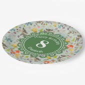 Cute Woodland Creaters Animal Pattern Birthday Papieren Bordje (Gekanteld)