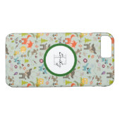 Cute Woodland Creaters Animal Pattern & Monogram Case-Mate iPhone Case (Achterkant (Horizontaal))