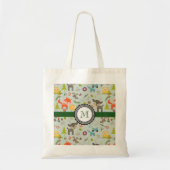 Cute Woodland Creaters Animal Pattern Monogram Tote Bag (Voorkant)