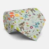 Cute Woodland Creaters Animal Pattern Stropdas (Opgerold)
