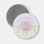 Cute Woodland Creatures Baby shower Dank u Magneet (Voorkant / Achterkant)