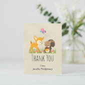 Cute Woodland Creatures Cartoon Hartelijk dank Briefkaart (Staand voorkant)