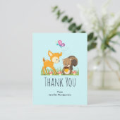 Cute Woodland Creatures Cartoon Hartelijk dank Briefkaart (Staand voorkant)