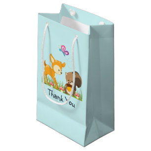 Cute Woodland Creatures Cartoon Hartelijk dank Klein Cadeauzakje