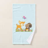 Cute Woodland Creatures Cartoon Illustration Bad Handdoek (Handdoek)