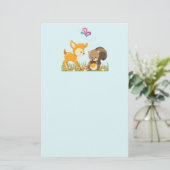 Cute Woodland Creatures Cartoon Illustration Briefpapier (Staand voorkant)
