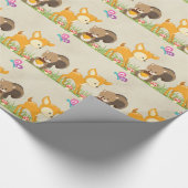 Cute Woodland Creatures Cartoon Illustration Cadeaupapier (Hoek)