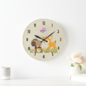Cute Woodland Creatures Cartoon Illustration Grote Klok (Huis)