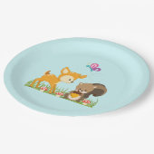 Cute Woodland Creatures Cartoon Illustration Papieren Bordje (Gekanteld)