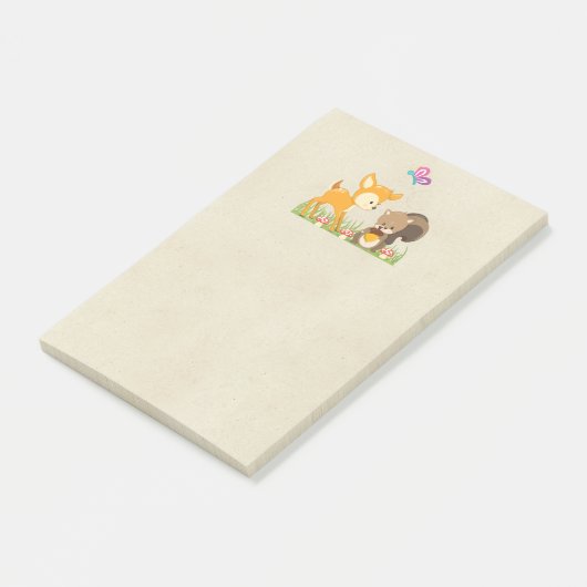 Cute Woodland Creatures Cartoon Illustration Post-it® Notes (Schuin)
