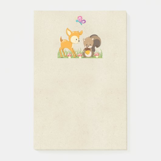 Cute Woodland Creatures Cartoon Illustration Post-it® Notes (Voorkant)