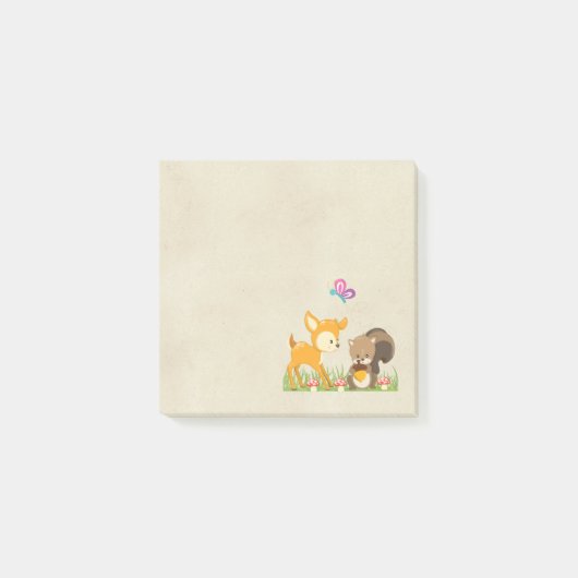 Cute Woodland Creatures Cartoon Illustration Post-it® Notes (Voorkant)