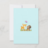 Cute Woodland Creatures Cartoon Illustration Save The Date (Achterkant)