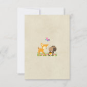 Cute Woodland Creatures Cartoon Illustration Save The Date (Achterkant)
