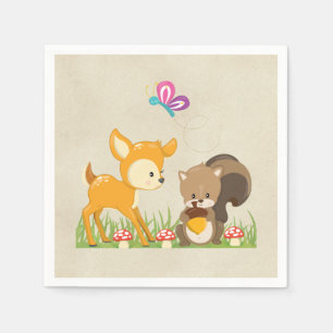 Cute Woodland Creatures Cartoon Illustration Servet