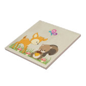 Cute Woodland Creatures Cartoon Illustration Tegeltje (Zijkant)