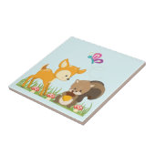 Cute Woodland Creatures Cartoon Illustration Tegeltje (Zijkant)
