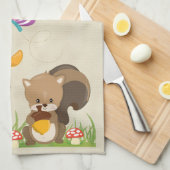 Cute Woodland Creatures Cartoon Illustration Theedoek (Quarter Fold)
