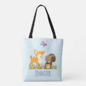 Cute Woodland Creatures Cartoon Illustration Tote Bag (Achterkant)