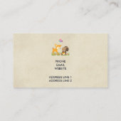 Cute Woodland Creatures Cartoon Illustration Visitekaartje (Achterkant)