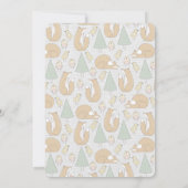 Cute Woodland Creatures Pattern Baby shower Invite Kaart (Achterkant)