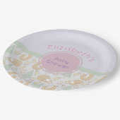 Cute Woodland Creatures Pattern Baby shower Papieren Bordje (Gekanteld)