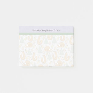 Cute Woodland Creatures Pattern Baby shower Post-it® Notes