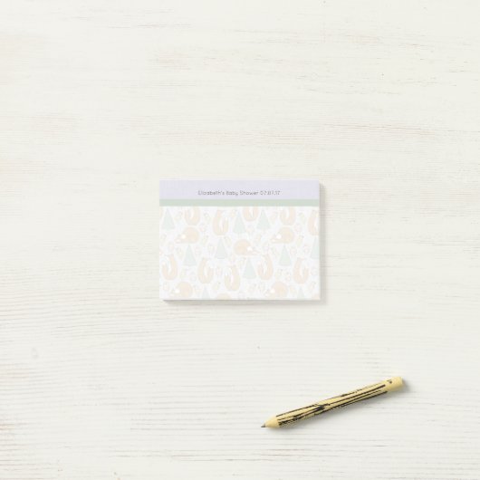 Cute Woodland Creatures Pattern Baby shower Post-it® Notes (Op bureau)