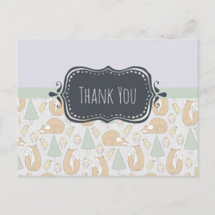 Cute Woodland Creatures Pattern Hartelijk dank Briefkaart