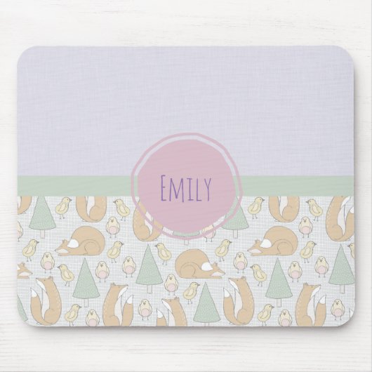 Cute Woodland Creatures Pattern Muismat (Voorkant)