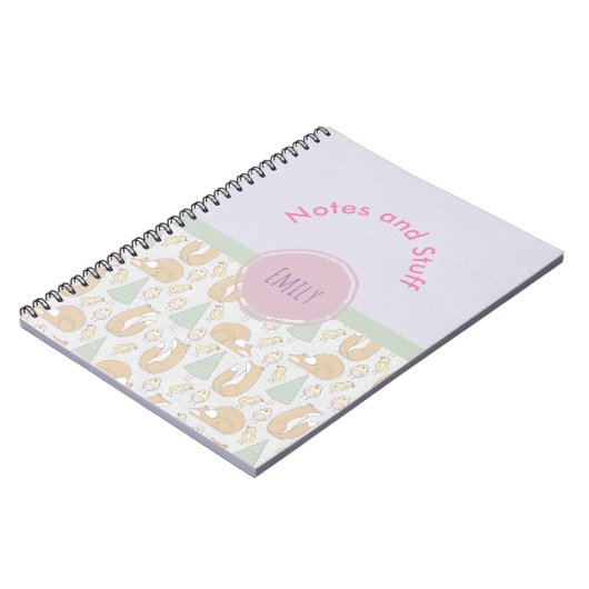 Cute Woodland Creatures Pattern Notitieboek (Linkerzijde)