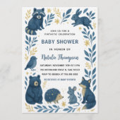 Cute Woodland Creatures |Rustic Forest Baby Shower Kaart (Voorkant)