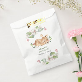 Cute Woodland Deer Floral Greenery Baby shower Bedankzakje