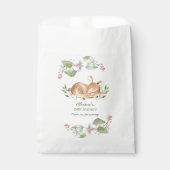 Cute Woodland Deer Floral Greenery Baby shower Bedankzakje (Voorkant)