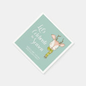 Cute Woodland Deer Rustic Holiday Party Turquoise Servet (Hoek)