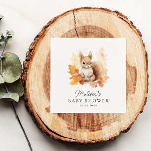 Cute Woodland Eekhoorn Herfst Baby Shower Servet