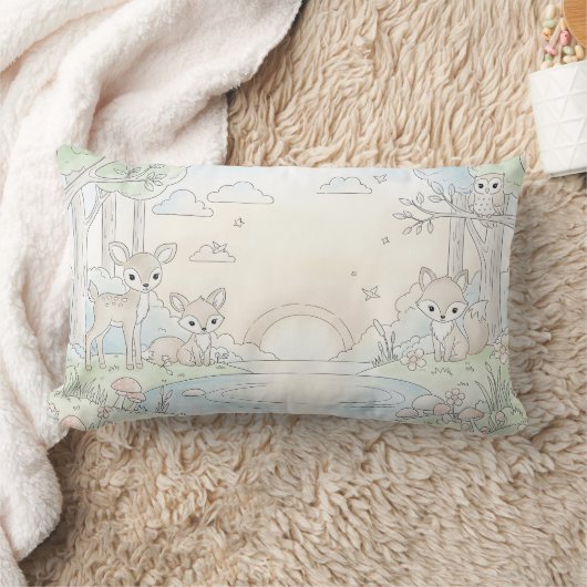 Cute Woodland Fawn & Fox Kussen (Deken)