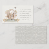Cute Woodland Floral Squirrel Display Baby shower Informatiekaartje (Voorkant / Achterkant)