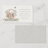 Cute Woodland Floral Squirrel Display Baby shower Informatiekaartje (Voorkant / Achterkant)