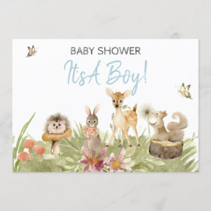 *~* Cute Woodland Forest Animal Boy Baby shower Kaart