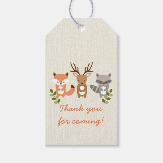 Cute Woodland Forest Animal Cadeaulabel (Voorkant)