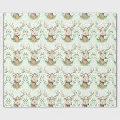 Cute Woodland Forest Animal Deer Sweet Cadeaupapier (Vlak)