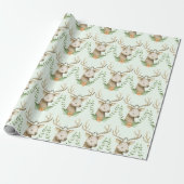 Cute Woodland Forest Animal Deer Sweet Cadeaupapier (Uitgerold)