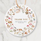 Cute Woodland Forest Animals Baby Shower Bedankjes Labels (Voorkant)