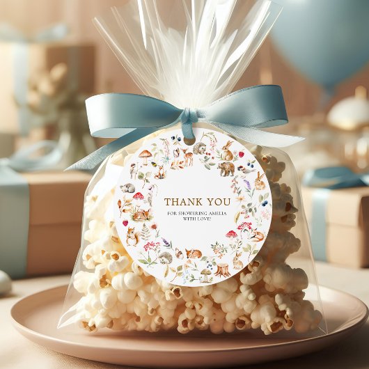 Cute Woodland Forest Animals Baby Shower Bedankjes Labels