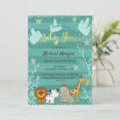 Cute Woodland, Forest Animals Baby shower Kaart (Staand voorkant)